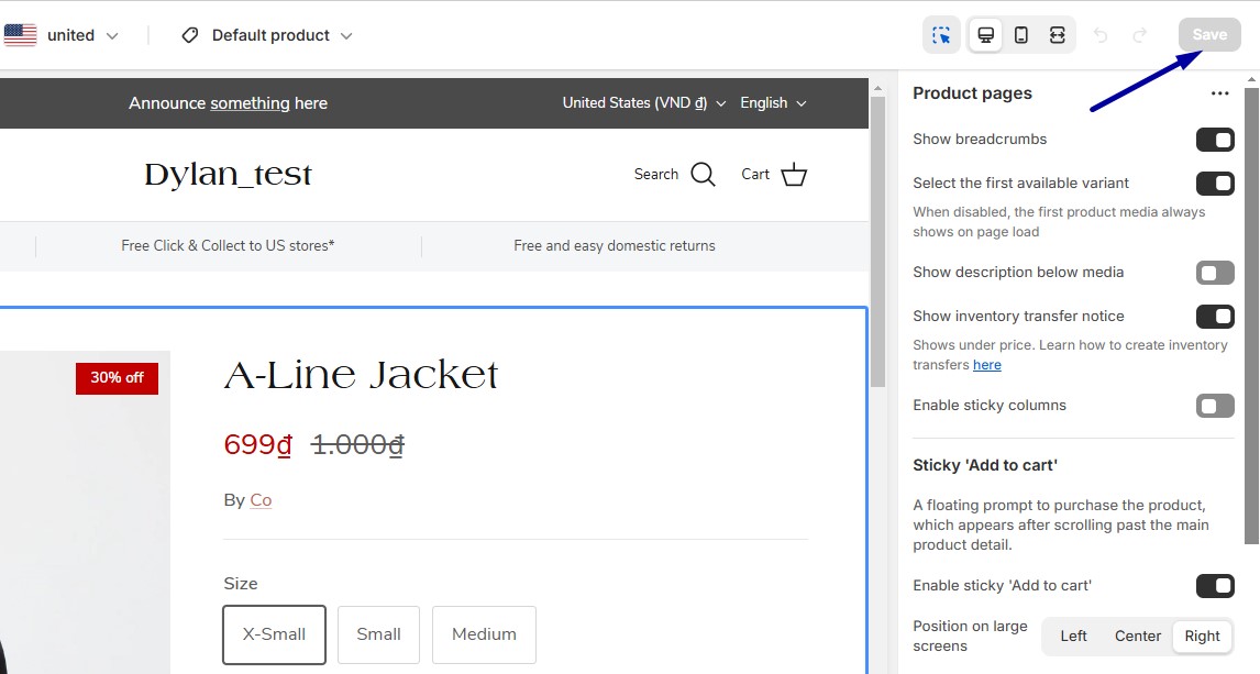 Click save to confirm your changes. 
